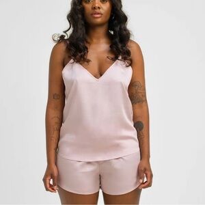 Ettitude Sateen Cami Rose Pink XL Plus Sleepwear PJ Tank Top Bamboo Lyocell NIB